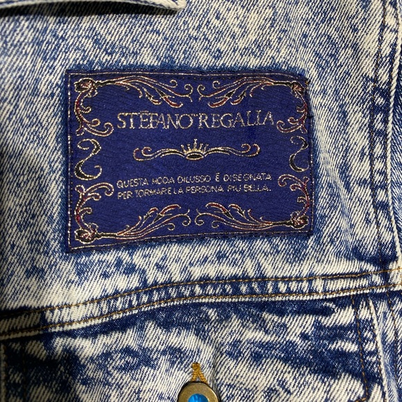 International Stefano, sportswear jean jacket size large acid wash blue - Picture 4 of 6